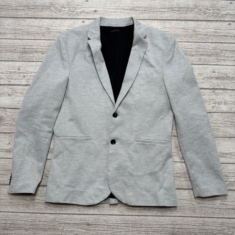 Daily Outfit Blazer Men's M Gray Two-Button Notched Lapels Tailored Sport Coat